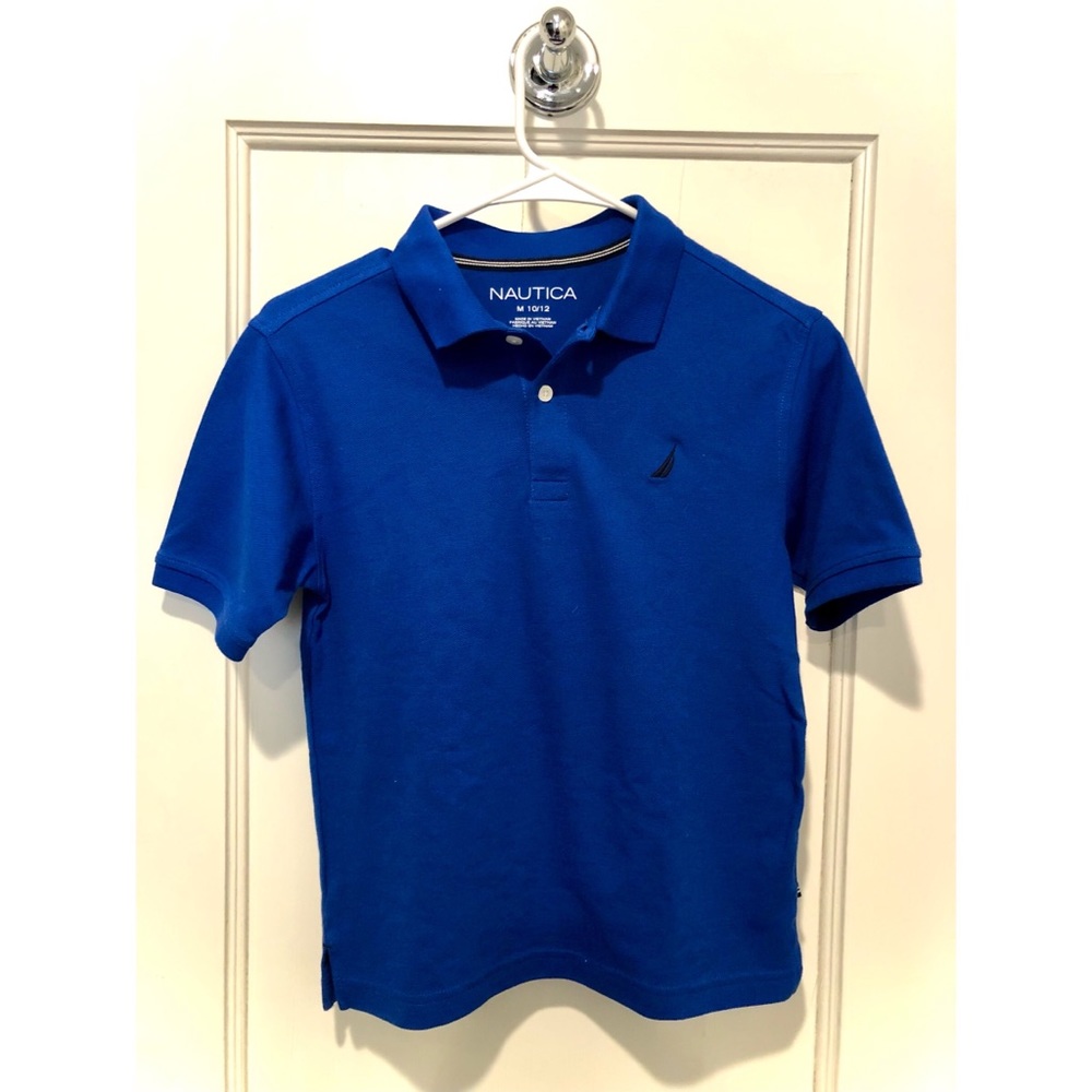 Náutica Blue Polo Shirt Boys Médium 10/12
